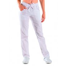 Pantalon Mixte Taille Elastique Blanc 100% Coton - MyLookPro