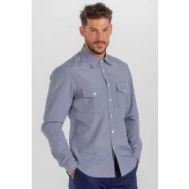 Chemise de service Homme Vichy bleu