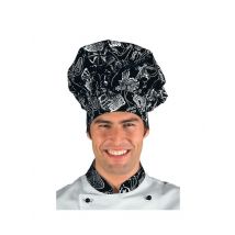 Toque de chef cuisinier noir blanc