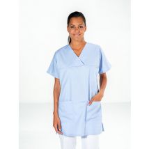 Casaque aide-soignante manches courtes Bleu ciel FRANCOISE - MyLookPro