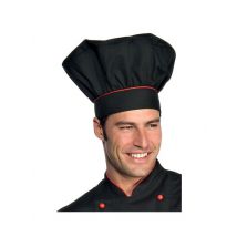Toque de chef cuisinier noir rouge