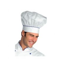 Toque de chef cuisinier blanc bleu cyan