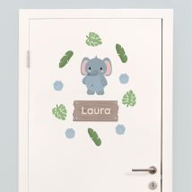 My Nametags Door Sticker - Elephant