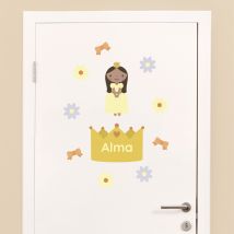 My Nametags Door Sticker - Brunette Princess