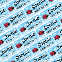 My Nametags 56 Name Stickers - Ladybird on blue sky