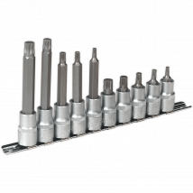 Sealey 10 Piece 1/2" Drive Spline Socket Bit Set 1/2"