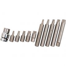 BlueSpot 11 Piece Spline Bit Set and 1/2" Drive Screwdriver Bit Holder