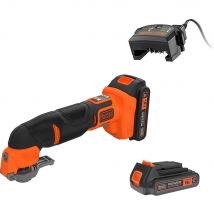 Black and Decker BDCOS18 18v Cordless OIS Oscillating Multi Tool 2 x 2ah Li-ion Battery Charger Case & Accessories