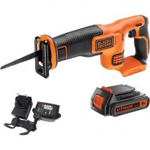 Black and Decker BDCR18 18v Cordless Reciprocating Saw 1 x 2ah Li-ion Battery Charger No Case