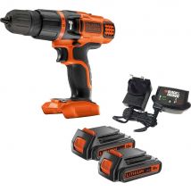 Black and Decker BDCH188 18v Cordless Combi Drill 2 x 1.5ah Li-ion Battery Charger No Case