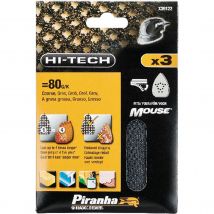 Black and Decker Piranha Hi Tech Quick Fit Mesh Mouse Sanding Sheets 120g Pack of 3