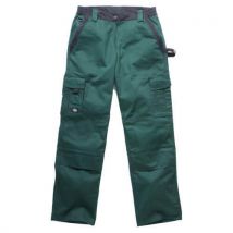 Dickies Mens Industry 300 Two Tone Work Trousers Green / Black 42" 33"