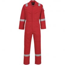 BizFlame Mens Aberdeen Flame Resistant Coverall Red 40" 32"