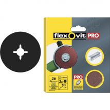 Flexovit Aluminium Oxide Fibre Discs 125mm 80g Pack of 3