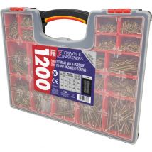Forgefix Pro Organiser 1200 Piece Assorted Wood Screw Kit