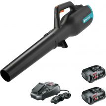 Gardena POWERJET P4A 18v Cordless Garden Leaf Blower 2 x 2.5ah Li-ion Battery Charger