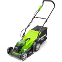 Greenworks G40LM35 40v Cordless Rotary Lawnmower 350mm 2 x 2ah Li-ion Battery Charger