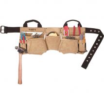 Kunys Carpenters Split Grain Leather Tool Apron Pouch