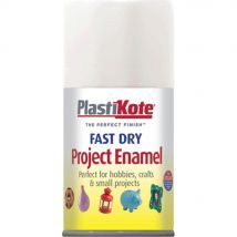 Plastikote Dry Enamel Aerosol Spray Paint Gloss White 100ml