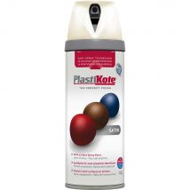 Plastikote Premium Satin Aerosol Spray Paint Porcelain 400ml