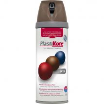 Plastikote Premium Satin Aerosol Spray Paint Chocolate 400ml
