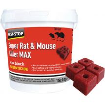 Pest Stop Super Rat and Mouse Killer MAX Wax Blocks