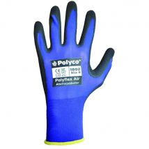 Polyco Polyflex Ultra Lightweight Air Gloves Black / Blue L