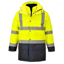 Oxford Weave 300D Class 3 Hi Vis 5-in1 Executive Jacket Yellow / Navy 4XL