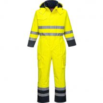 BizFlame Hi Vis Flame Resistant Rain Multi Coverall Yellow / Navy 2XL