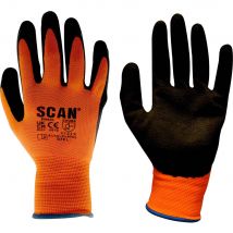 Scan Mens Foam Latex Coated Gloves Orange XL