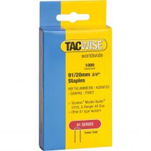 Tacwise Type 91 Narrow Staples 20mm Pack of 1000