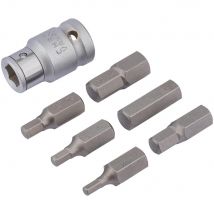 Draper Expert 7 Piece 1/2" Drive Socket Bit Holder and Hex Bit Set Metric 1/2"