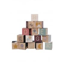 Cubes En Bois 16 Pieces - Filibabba