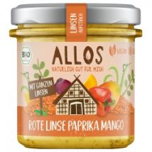 Brotaufstrich mit roten Linsen, Paprika & Mango