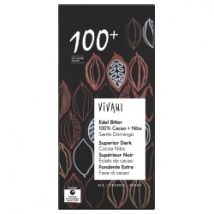 Edelbitterschokolade mit 100% Kakao & Kakao-Nibs