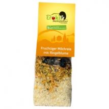 Fruchtiger Milchreis mit Ringelblume