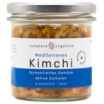 mediterranes Kimchi aus Bayern im Glas, fermentiertes Gemüse mit aktiven Kulturen