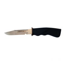Imersion Narval – Poignard chasse sous‐marine, lame inox 15 cm (152MO) coupe‐fil dentelé, manche néoprène noir