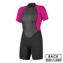 Shorty oneill reactor 2/2 backzip manches courtes femme rose-noir