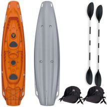 Pack Kayak Tahe Trinidad SIT ON TOP Gris + 2 Pagaies + 2 Dossiers