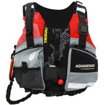 Gilet Kayak 70N Aquadesign Trisuli Rouge – Poches, Porte‐couteau, Leash largable – M/L 60–80 kg, XL/XXL +80 kg