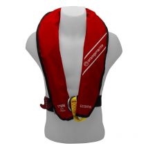 Gilet DE Sauvetage Gonflable Automatique Orange Marine 170N Avec Harnais Essential Rouge