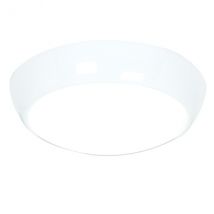 Vigor Led Flush Ceiling Light 325mm Round Flush Em IP44 16W & 2W Gloss White