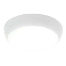 Flush Ceiling Light 325mm Round Flush Em IP44 16W & 2W Gloss White