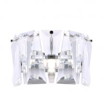Puntes Flush Wall Lamp Chrome, 1 Light, E14