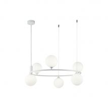 Ring Ceiling Pendant Lamp White, 6 Light, G9