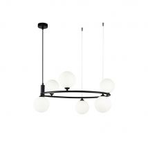 Ring Ceiling Pendant Lamp Black, 6 Light, G9