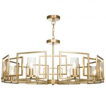 Bowi Cylindrical Ceiling Pendant Lamp Gold, 8 Light, E14