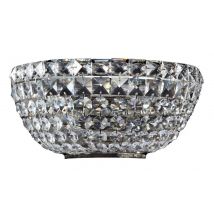 Basfor Flush Wall Lamp Nickel Antique & Crystal, 2 Light, E14