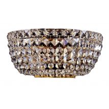 Basfor Flush Wall Lamp Gold Antique & Crystal, 2 Light, E14